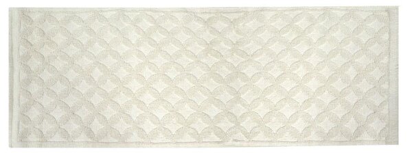 Tappeto Bagno Design Rombi 50x150 cm in Cotone Bianco