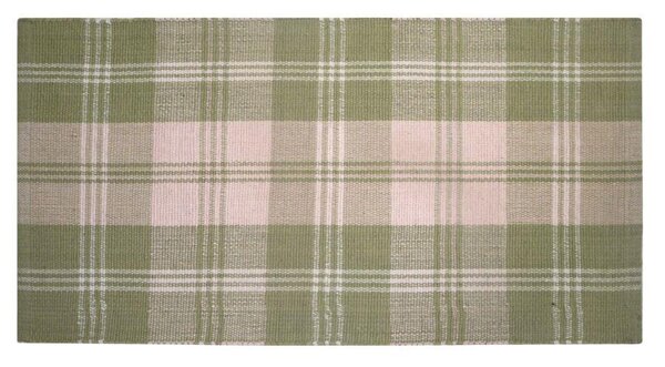 Tappeto Bagno Design Scozzese 50x90 cm in Cotone Verde