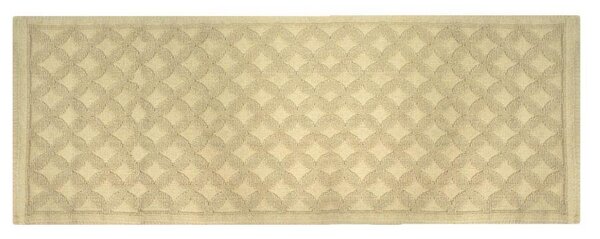 Tappeto Bagno Design Rombi 50x150 cm in Cotone Crema
