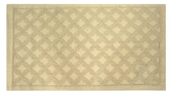 Tappeto Bagno Design Rombi 50x90 cm in Cotone Crema