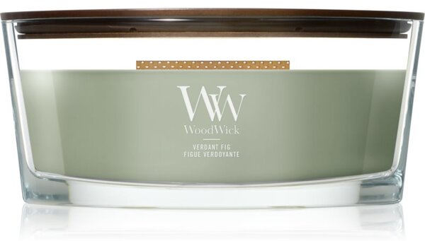 Woodwick Verdant Fig candela profumata con stoppino in legno 453.6 g