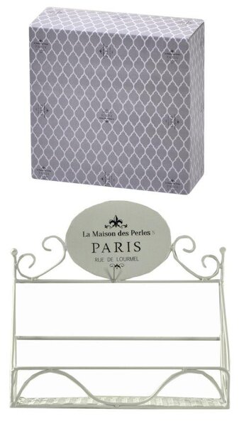 Mensola Rettangolare 26,5x10xh25 cm in Metallo Paris Bianca