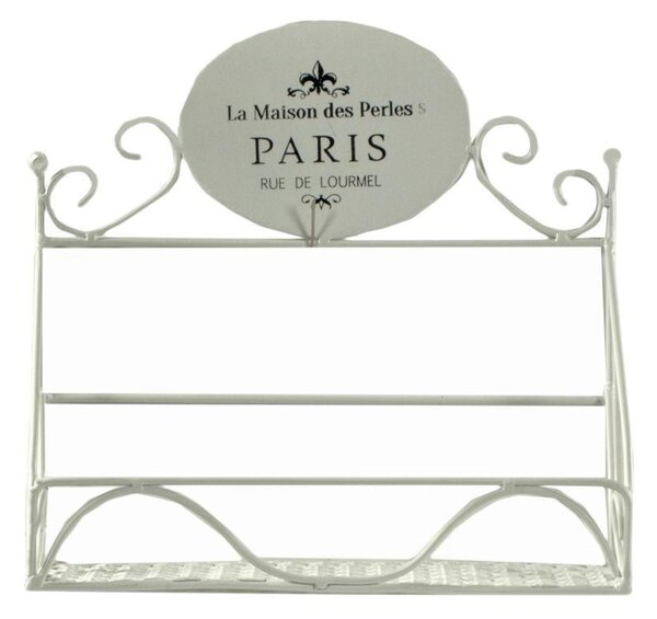 Mensola Rettangolare 26,5x10xh25 cm in Metallo Paris Bianca