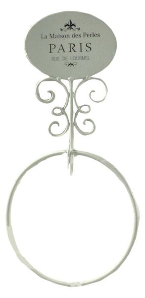 Portasciugamani ad Anello 20x6xh38,5 cm in Metallo Paris Bianco