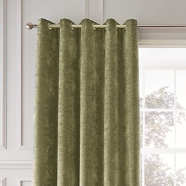 Tende in set termoisolanti color kaki in ciniglia 2 pz 117x183 cm Selene Luxury Chenille – Hyperion