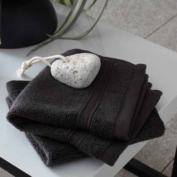 Set di asciugamani tipo terry grigio scuro in cotone 2 pz 30x30 cm Zero Twist – Catherine Lansfield