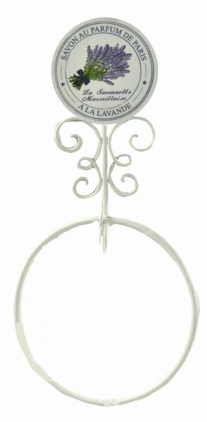 Portasciugamani ad Anello 19,5x6xh38 cm in Metallo Lavanda Bianco