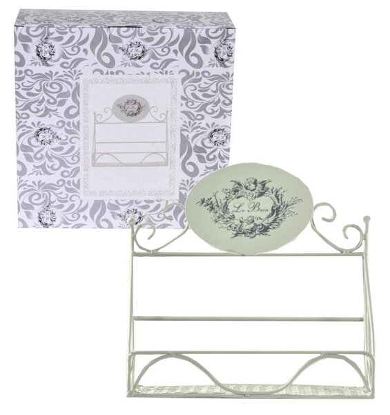 Mensola Rettangolare 26,5x10xh25 cm in Metallo Le Bain Bianca