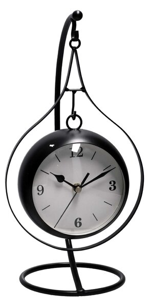 Orologio da Tavolo Pendolo 16x13,5xh33 cm in Metallo Nero