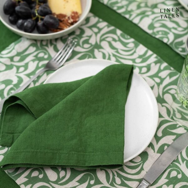 Tovaglietta in lino 35x45 cm Evergreen Damask – Linen Tales