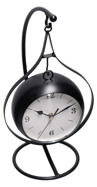 Orologio da Tavolo Pendolo 16x13,5xh33 cm in Metallo Nero