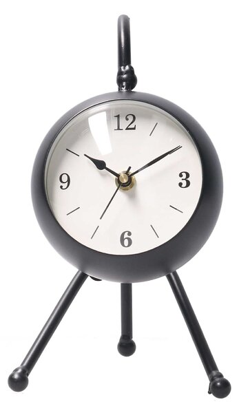 Orologio da Tavolo 12x13xh21,5 cm in Metallo Nero