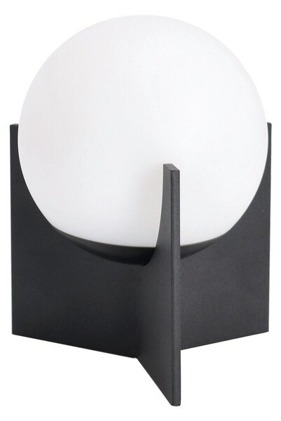 Lampada da tavolo LED nera in metallo con paralume in plastica con intensità regolabile (altezza totale 16 cm) Cardamom – Bizzotto