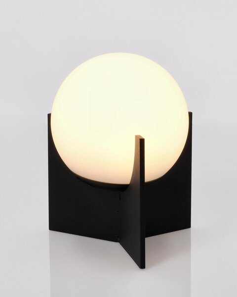 Lampada da tavolo LED nera in metallo con paralume in plastica con intensità regolabile (altezza totale 16 cm) Cardamom – Bizzotto