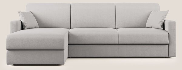 Chris Divano letto angolare con penisola in microfibra smacchiabile T1