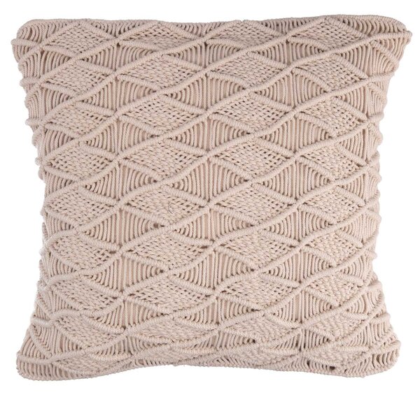 Fodera per Cuscino Decorativo Quadrato 45x45 cm in Tessuto Macramè Ecrù