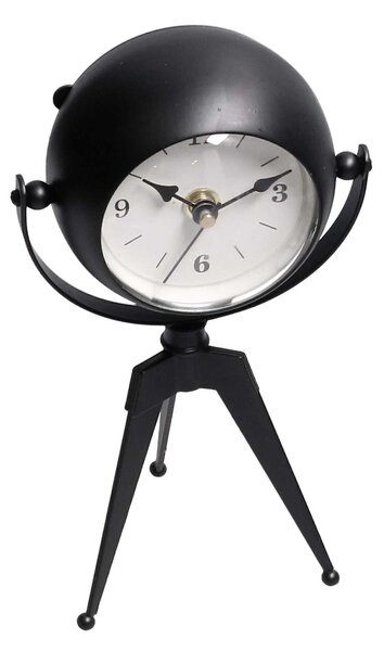 Orologio da Tavolo 11x8xh20 cm in Metallo Nero