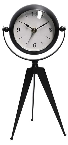 Orologio da Tavolo 14x11xh30 cm in Metallo Nero