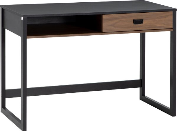 DecHome Scrittoio Industriale Dimensioni 110x50x76 cm colore Nero/Noce