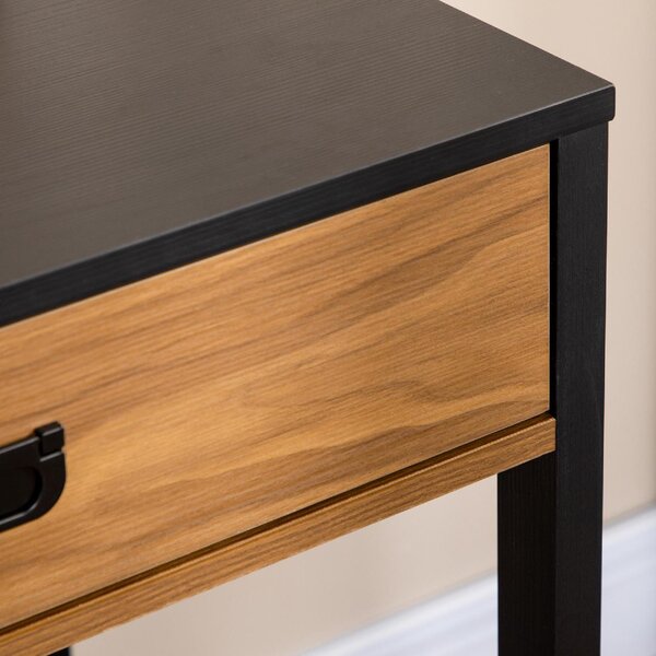 DecHome Scrittoio Industriale Dimensioni 110x50x76 cm colore Nero/Noce