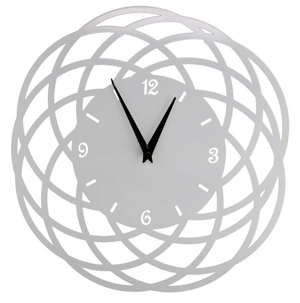 Orologio da Parete Ø40xh2 cm in Metallo Bianco