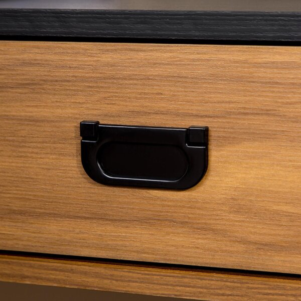 DecHome Scrittoio Industriale Dimensioni 110x50x76 cm colore Nero/Noce