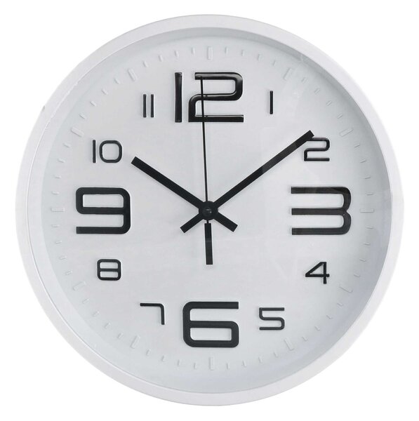 Orologio da Parete Ø30 cm in Plastica Bianco