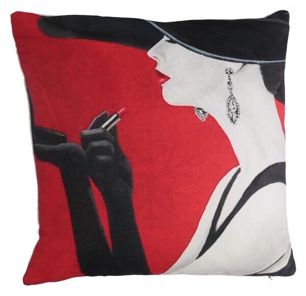 Fodera per Cuscino Decorativo Quadrato 40x40 cm in Tessuto Rosso