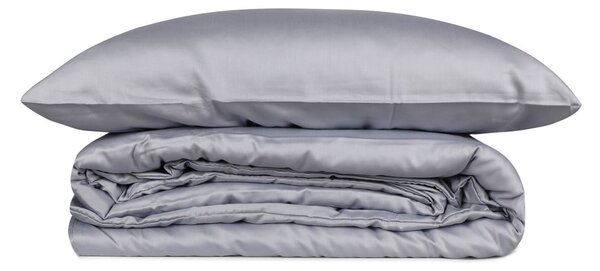 Set copripiumino e federa grigio in raso di cotone per letto matrimoniale/per letto esteso 240x220 cm Elegant – Mijolnir