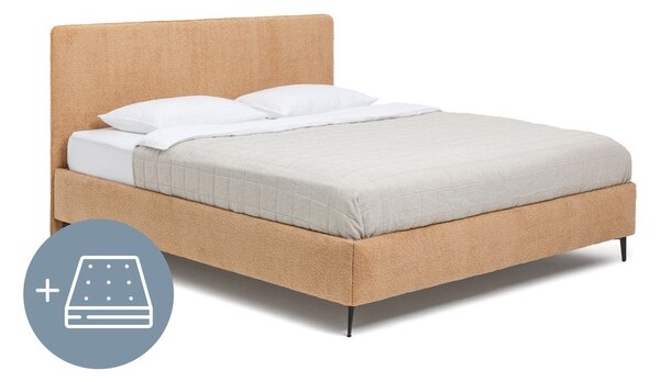 Letto matrimoniale imbottito color senape con materasso incluso/con rete inclusa 160x200 cm Noira Slim – Bonami Selection