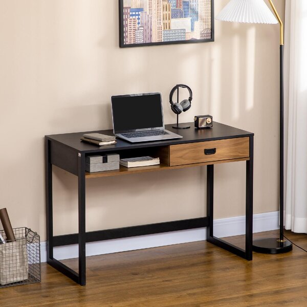 DecHome Scrittoio Industriale Dimensioni 110x50x76 cm colore Nero/Noce