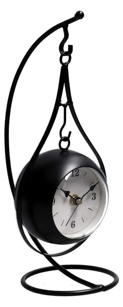 Orologio da Tavolo Pendolo 11x14xh25 cm in Metallo Nero