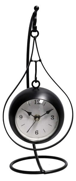 Orologio da Tavolo Pendolo 11x14xh25 cm in Metallo Nero