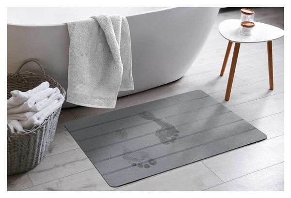 Tappetino per il bagno grigio 50x70 cm Baline – douceur d'intérieur