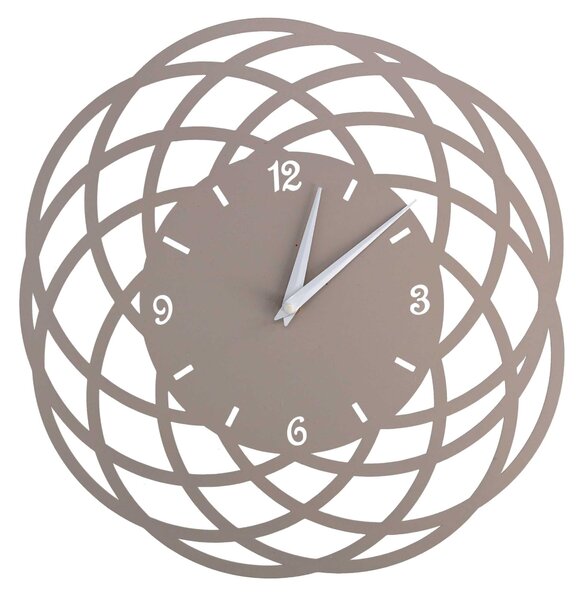 Orologio da Parete Ø40xh2 cm in Metallo Tortora