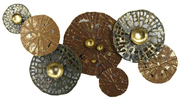 Pannello Decorativo da Parete 89,5x6,4x49,5 cm in Metallo Verde/Rame