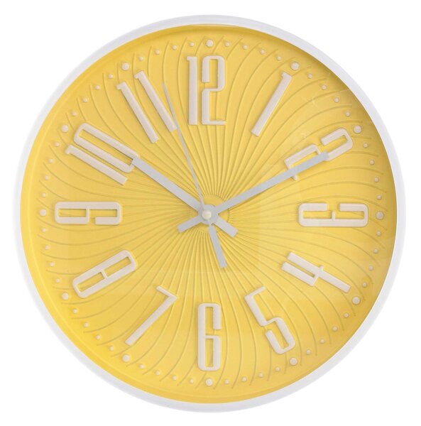 Orologio da Parete Ø30 cm in Plastica Giallo