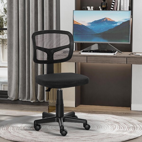 DecHome Sedia da Ufficio con Ruote in Tessuto Mesh colore Nero