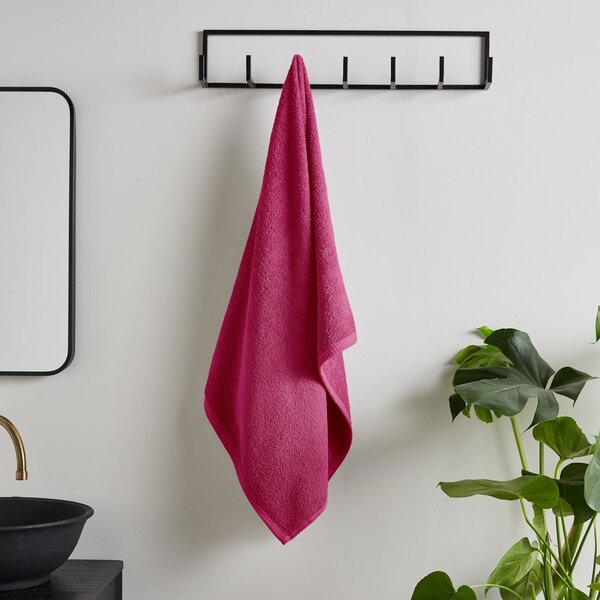 Asciugamano con asciugatura rapida e tipo terry rosa scuro in cotone 50x85 cm Quick Dry – Catherine Lansfield