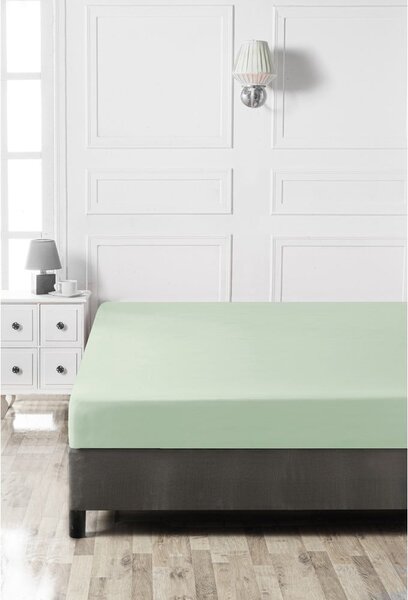 Lenzuolo con angoli in verde chiaro in cotone 140x200 cm – Mijolnir
