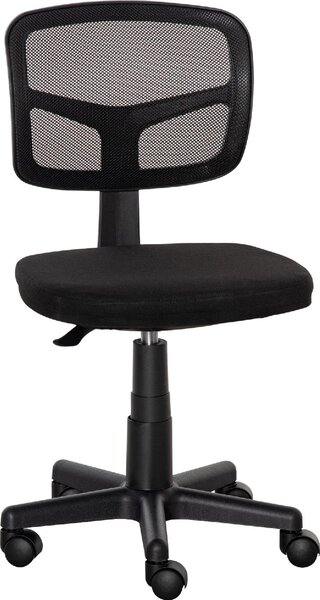 DecHome Sedia da Ufficio con Ruote in Tessuto Mesh colore Nero