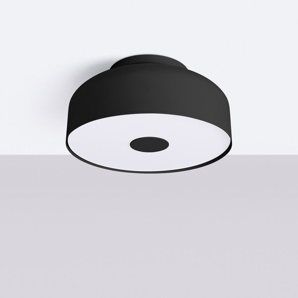 Plafoniera nera ø 30 cm Blacko – Sollux