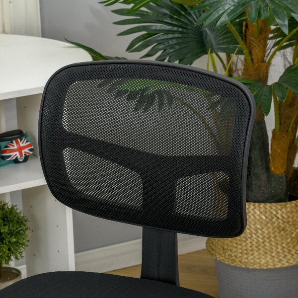DecHome Sedia da Ufficio con Ruote in Tessuto Mesh colore Nero