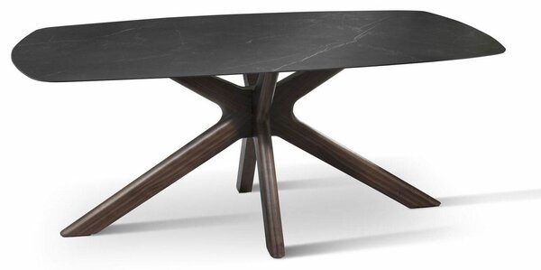 Tavolo Rettangolare 90x180x76 cm in Ceramica Marmo Gemini Nero