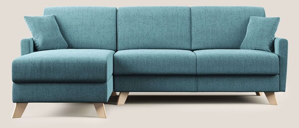 Edgar divano letto angolare in tessuto felis impermeabile T03 azzurro