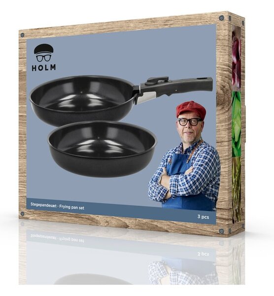 Set di padelle con manico rimovibile in alluminio con superficie antiaderente 2 pz ø 28 cm – Holm