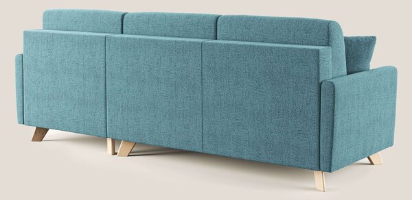 Edgar divano letto angolare in tessuto felis impermeabile T03 azzurro