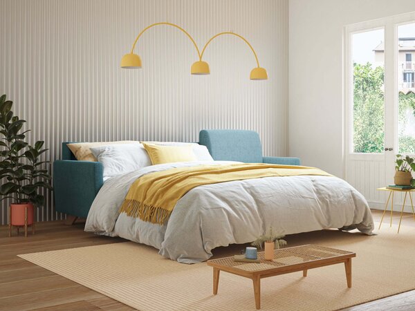 Edgar divano letto angolare in tessuto felis impermeabile T03 azzurro