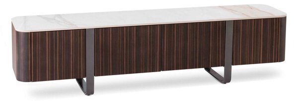 Mobile TV 40x180x45 cm in MDF e Ceramica Marmo Andromeda Calacatta Oro