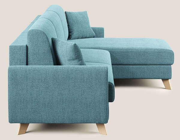 Edgar divano letto angolare in tessuto felis impermeabile T03 azzurro
